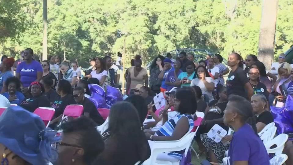 Dozens in the Ocala community honored the life of Ajike “AJ” Owens, the woman her neighbor allegedly shot and killed almost a week ago.