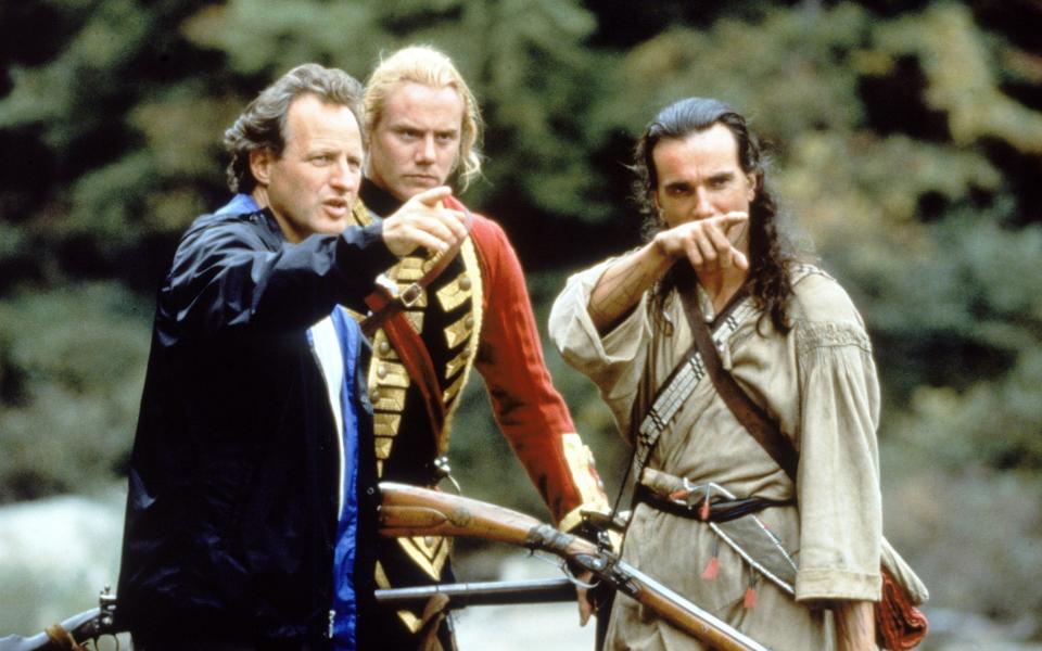 Perfectionist: director Michael Mann (left with Steven Waddington and Daniel Day-Lewis) went to painstaking lengths to make The Last of the Mohicans as authentic as possible - Fotos International/Frank Connor/Getty Images