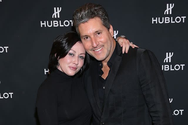 <p>Phillip Faraone/Getty </p> Shannen Doherty (left) and Chris Cortazzo pictured in 2018