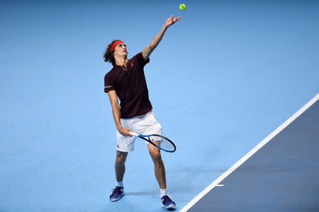 Tennis - ATP World Tour Finals - The O2 Arena, London, Britain - November 16, 2017 Germany's Alexander Zverev in action during his group stage match against USA's Jack Sock Action Images via Reuters/Tony O'Brien