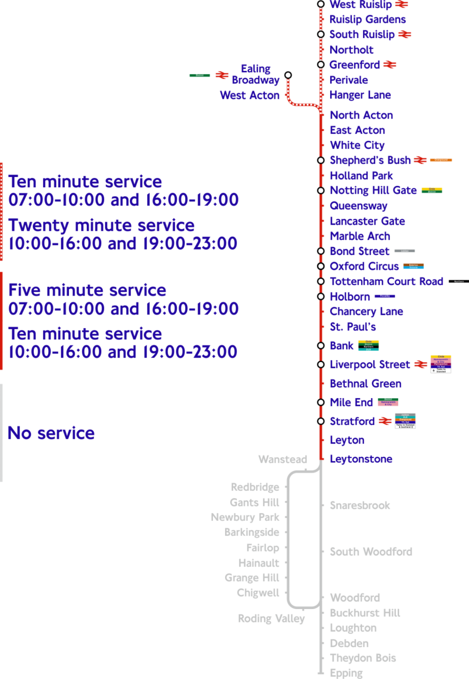 Strike action: The Central line will have no service east of Leytonstone (Transport for London)