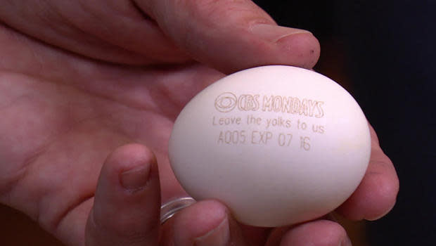 George Schweitzer's eggvertising. / Credit: CBS News