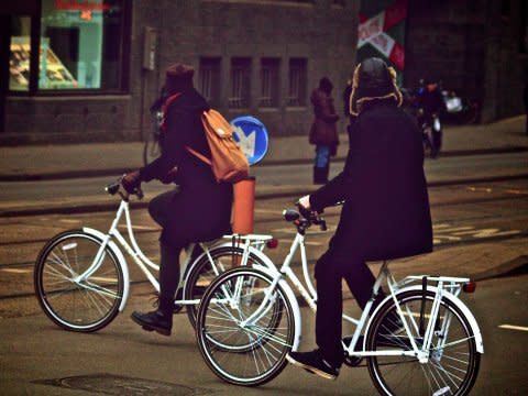 hipsters on bikes