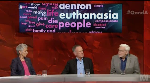 Dr Rodney Syme admitted to giving some patients lethal doses of Nembutal but police have not prosecuted him. Source: ABC/Q&A