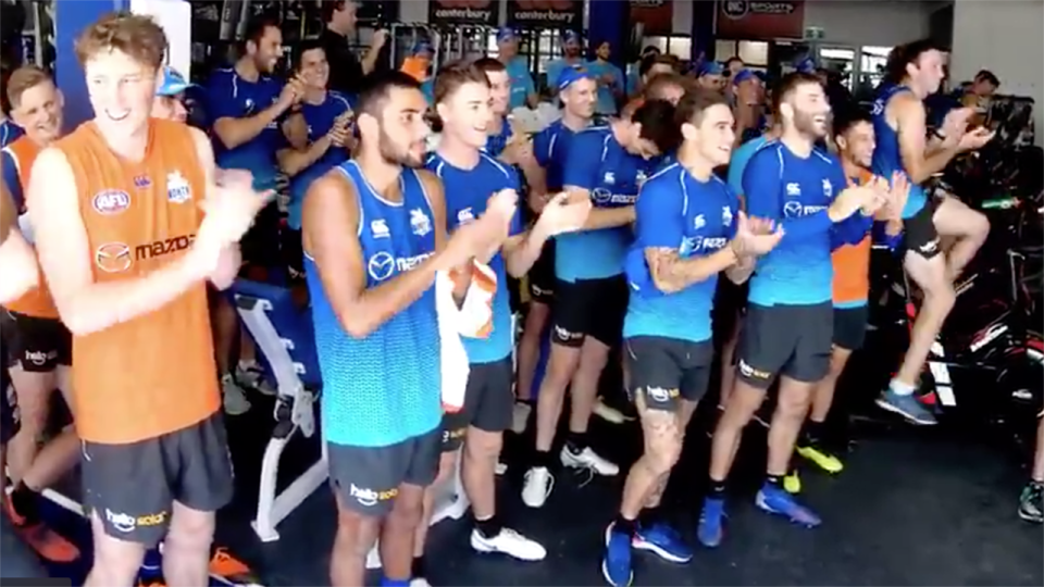 His teammates roared with delight. Image: NMFC