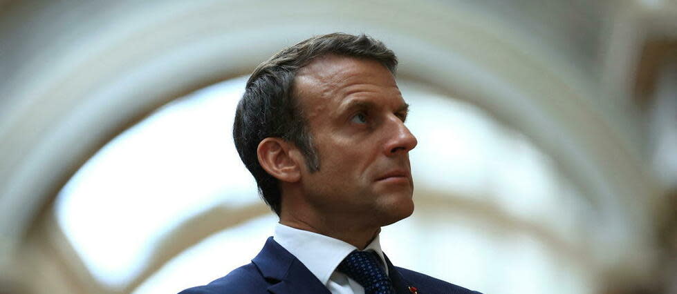 Emmanuel Macron a annoncé mercredi l'envoi, « dans les toutes prochaines heures », d'une « aide pour répondre aux besoins immédiats » de l'Ukraine face à la destruction du barrage hydroélectrique de Kakhovka dans le sud du pays.  - Credit:AURELIEN MORISSARD / POOL / AFP