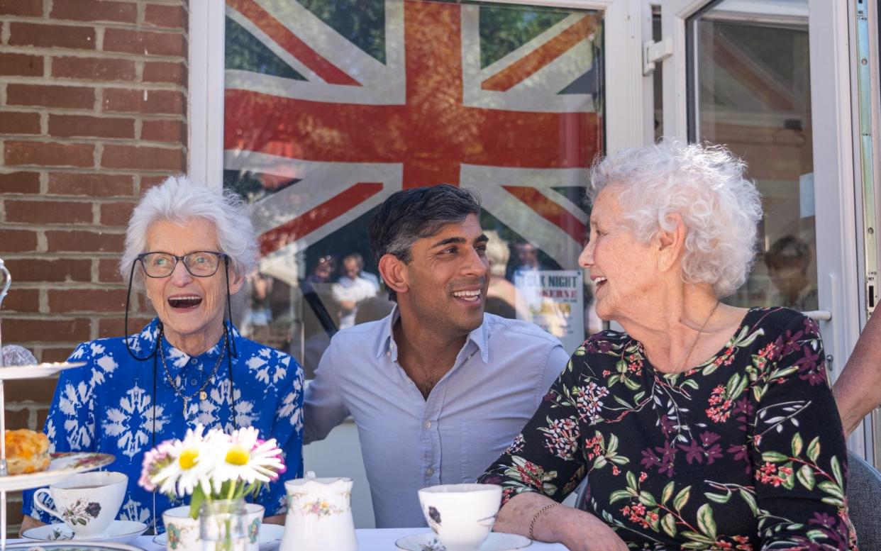 Rishi Sunak in Bishop Middleham, Yorkshire