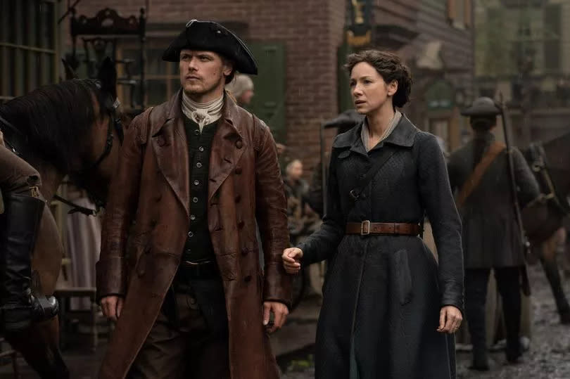 Editorial use only. No book cover usage.
Mandatory Credit: Photo by Starz!/Kobal/REX/Shutterstock (10674651j)
Sam Heughan as Jamie Fraser and Caitriona Balfe as Claire Randall
'Outlander' TV Show, Season 5 - 2020
An English combat nurse from 1945 is mysteriously swept back in time to 1743.
