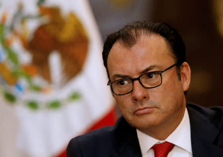 Mexican Finance Minister Luis Videgaray listens during a news conference at the National Palace in Mexico City, Mexico, June 24, 2016. REUTERS/Henry Romero/File Photo