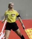 Brazil's referee assistant Fernanda Colombo Uliana attends the Brazilian championship soccer match between Atletico Mineiro and Cruzeiro in Belo Horizonte May 11, 2014. Uliana has just been granted FIFA official status by the refereeing committee of the Brazilian Football Confederation. REUTERS/Washington Alves (BRAZIL - Tags: SPORT SOCCER)