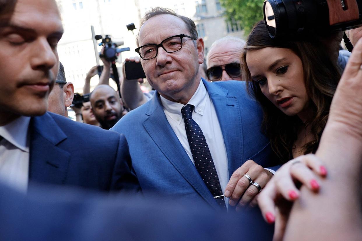 Kevin Spacey arrives at the Westminster Magistrates' Court, in London