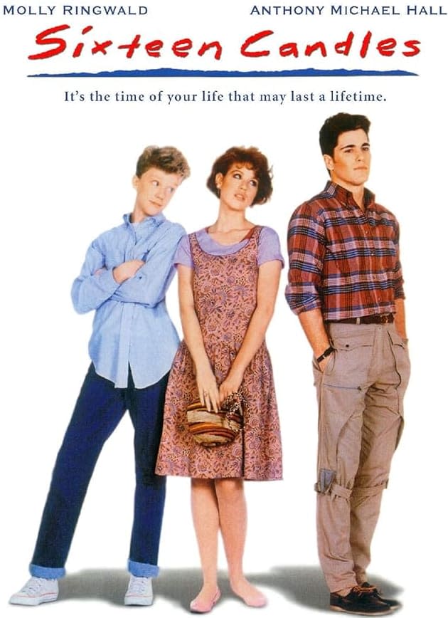 The movie poster for the film Sixteen Candles.