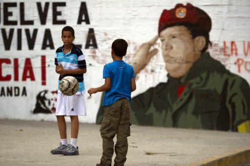 Un mural de Hugo Chávez en el barrio 23 de enero de Caracas el 1 de enero