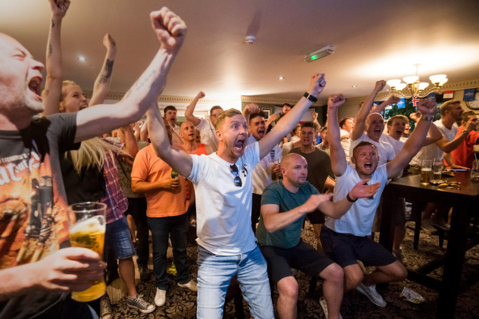 England fans are celebrating after a dramatic World Cup win over Colombia