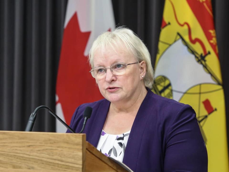 Health Minister Dorothy Shephard delivered an update on the potential neurological syndrome of unknown cause Wednesday afternoon. (Government of New Brunswick - image credit)