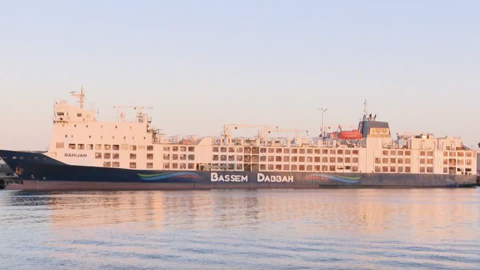 More than 16,000 animals are on board the vessel. - Nine Network Australia