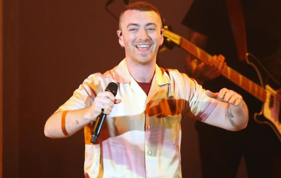 After a year away from the spotlight, Sam Smith is back on the music scene. He is pictured here performing in Los Angeles last month. Source: Getty