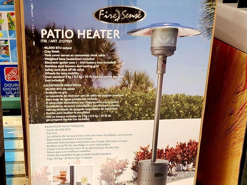 Fire Sense patio heater in a box