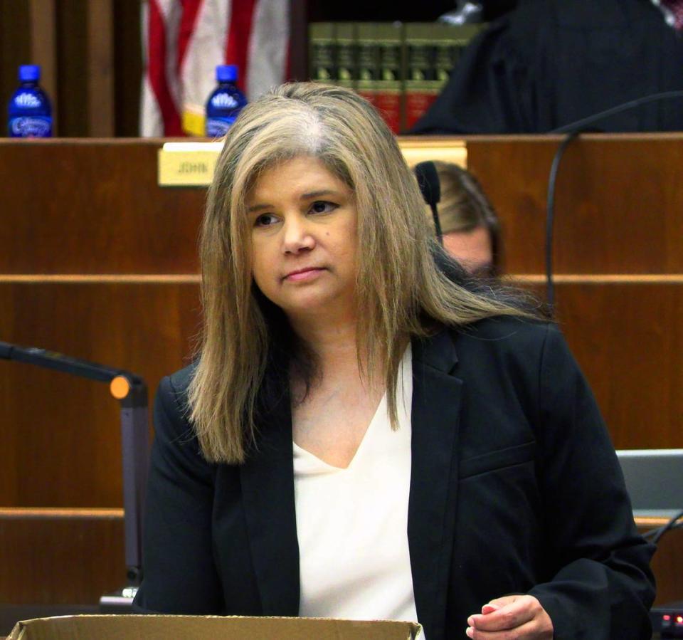 Prosecutor Sadhana Dailey prepares to question a witness Tuesday afternoon. 08/22/2023 Mike Haskey/mhaskey@ledger-enquirer.com