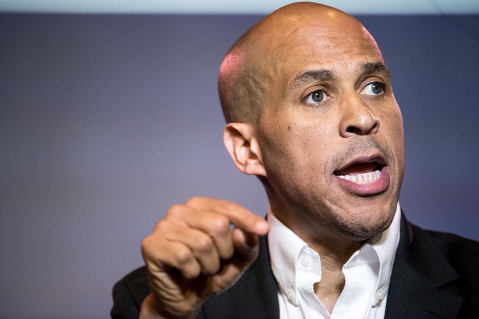 Democratic presidential candidate, Sen. Cory Booker (D-NJ) speaks to the crowd during the 2019 South Carolina Democratic Party State Convention on June 22, 2019 in Columbia, South Carolina.