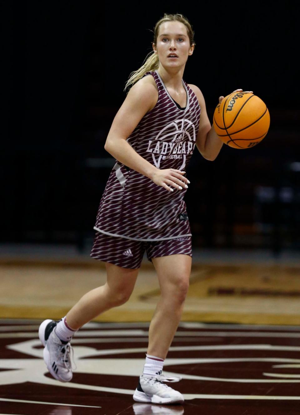 Lacy Stokes during the Missouri State men's scrimmage at Great Southern Bank Arena on October 21, 2023.