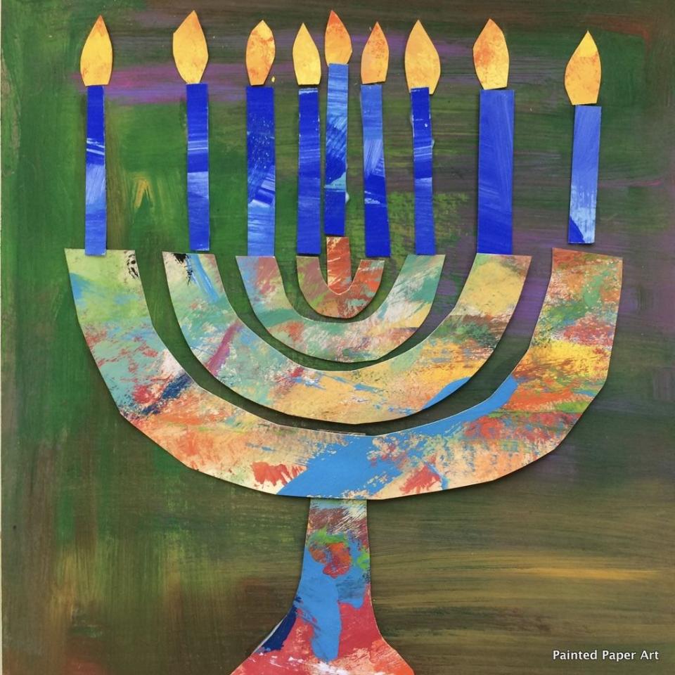 Painted Paper Menorah