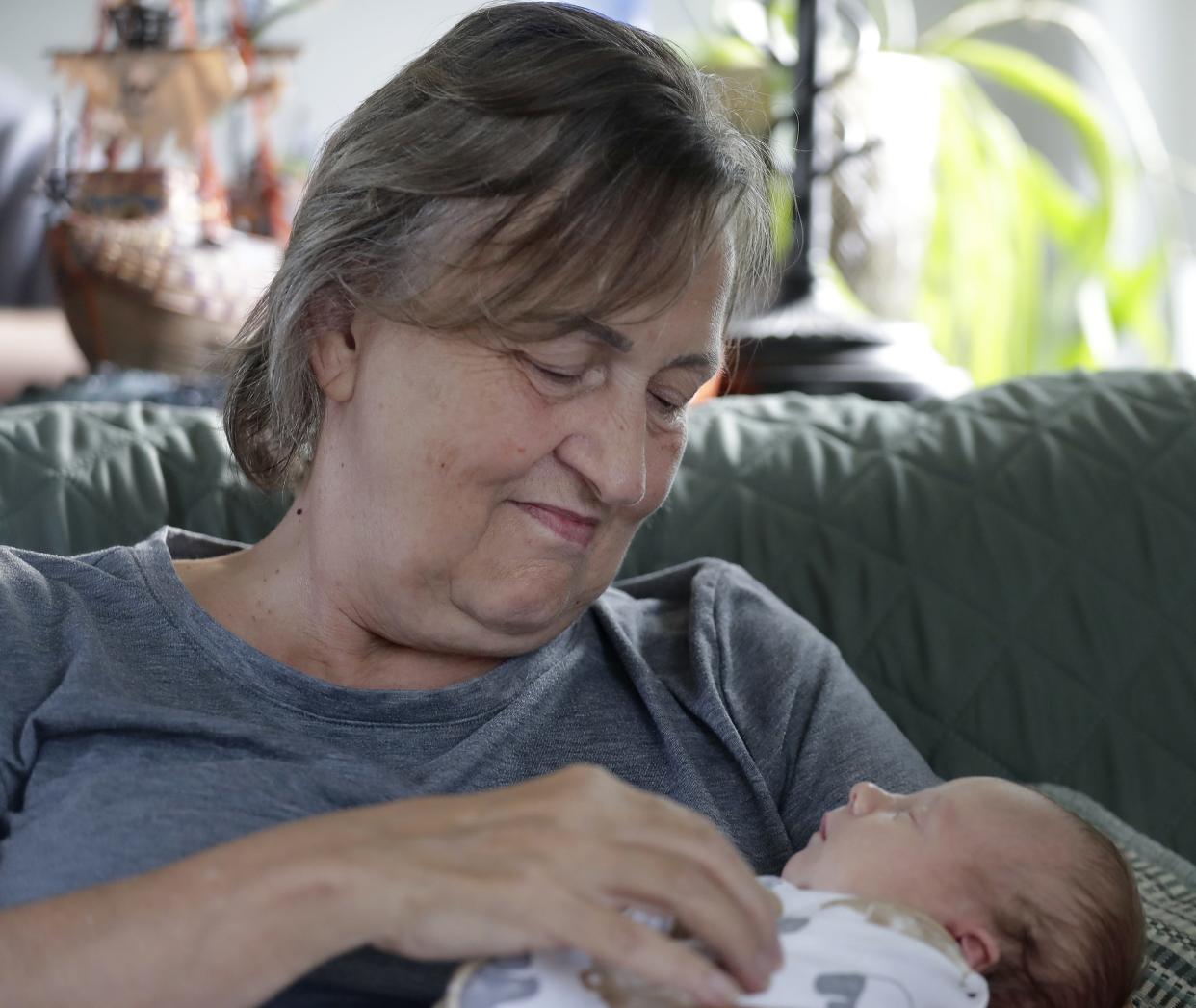 Joan Cooney with her grandson Archer Phillips on Wednesday, October 18, 2023, in Omro, Wis. 
Wm. Glasheen USA TODAY NETWORK-Wisconsin