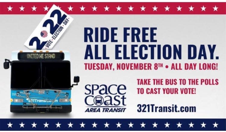 Space Coast Area Transit is offering free bus rides all day on Election Day.