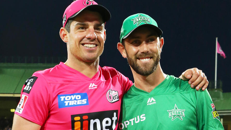 Moises Henriques and Glenn Maxwell, pictured here before the Big Bash final at the SCG.