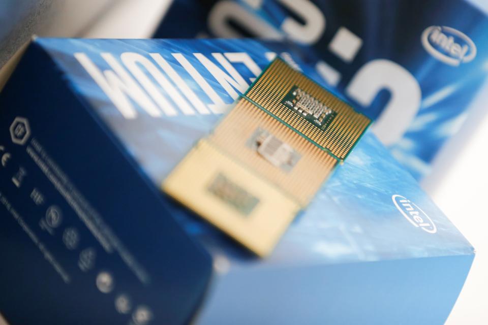 ANTALYA, TURKEY - DECEMBER 6: Intel processor chip for Samsung is seen in this illustration photo in Antalya, Turkey on December 06, 2019. (Photo by Mustafa Ciftci/Anadolu Agency/Getty Images)