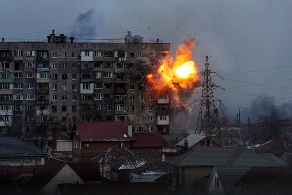 Explosion in Mariupol, Ukraine