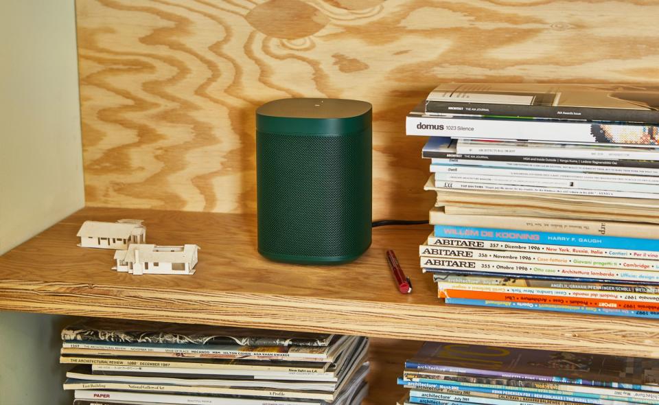 There has been much effort to make a truly good-looking speaker, but our vote goes to Sonos’s collection with Danish design darlings HAY. The saturated colorways range from forest green to cherry red to a pale yellow that cheers up any corner of the room. The One speakers also have built-in Amazon Alexa or can be synced with any Echo you may already have around. Finally, a speaker that’s part of the design scheme.
SHOP NOW: Hay One Limited Edition by Pure, $249, sonos.com.