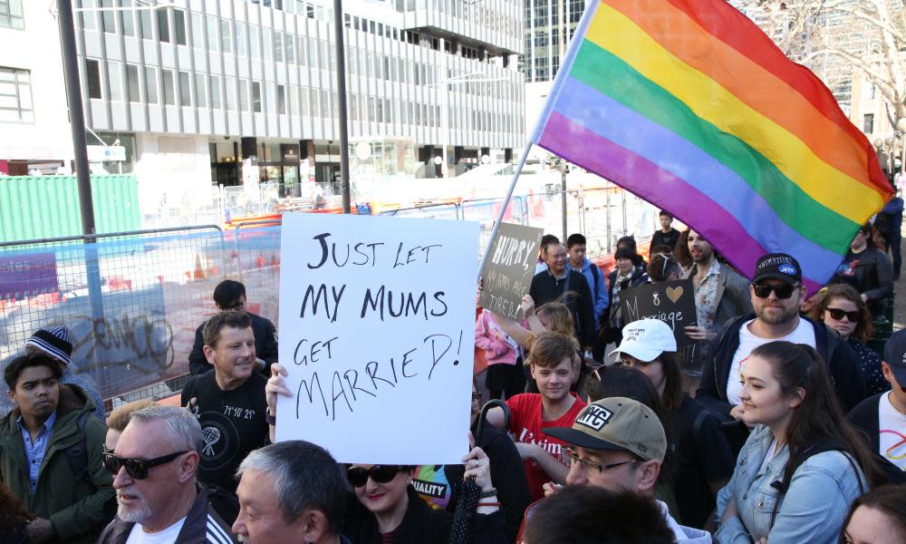 Marriage equality advocated march in Sydney.