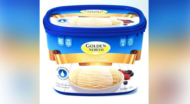 The company has been forced to recall nine products after a consumer found metal shards inside her ice cream. Source: Golden North