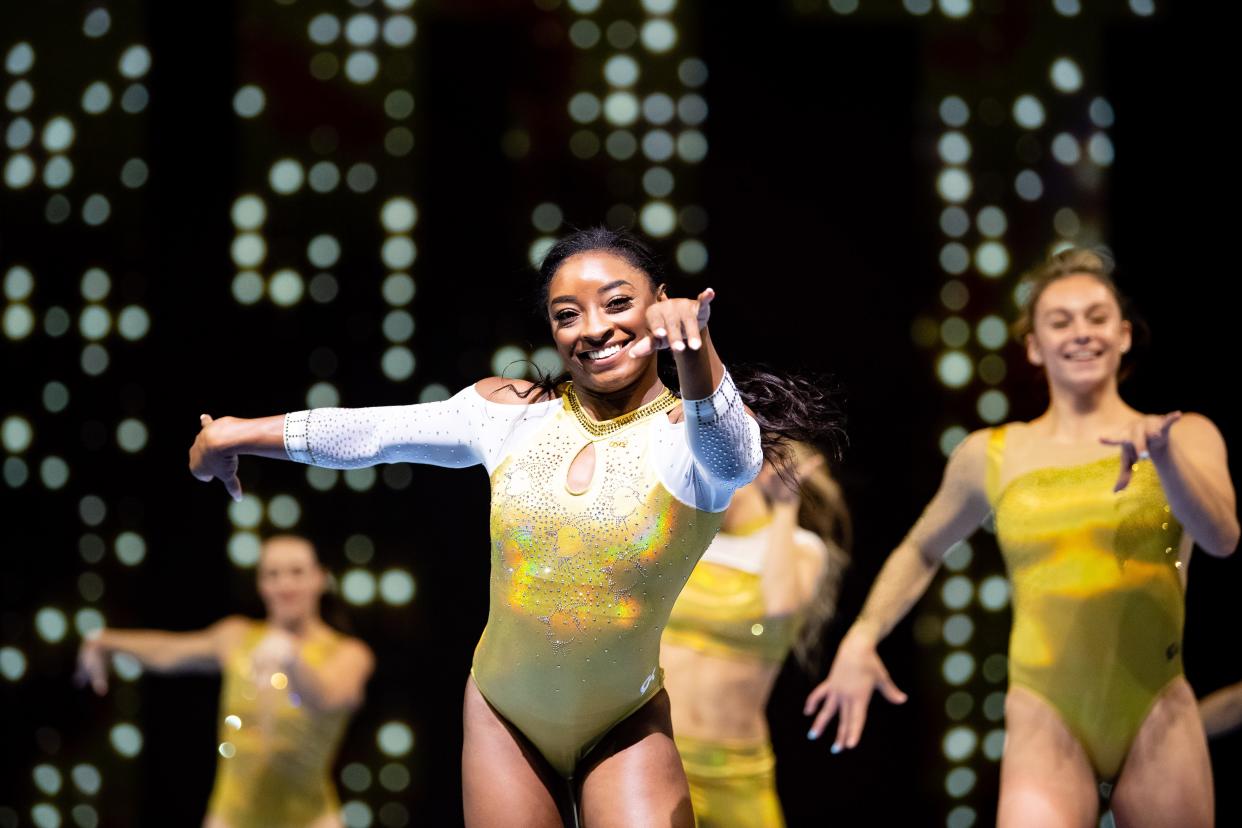 Cast members will join Simone Biles on stage in the pop concert-style performance.