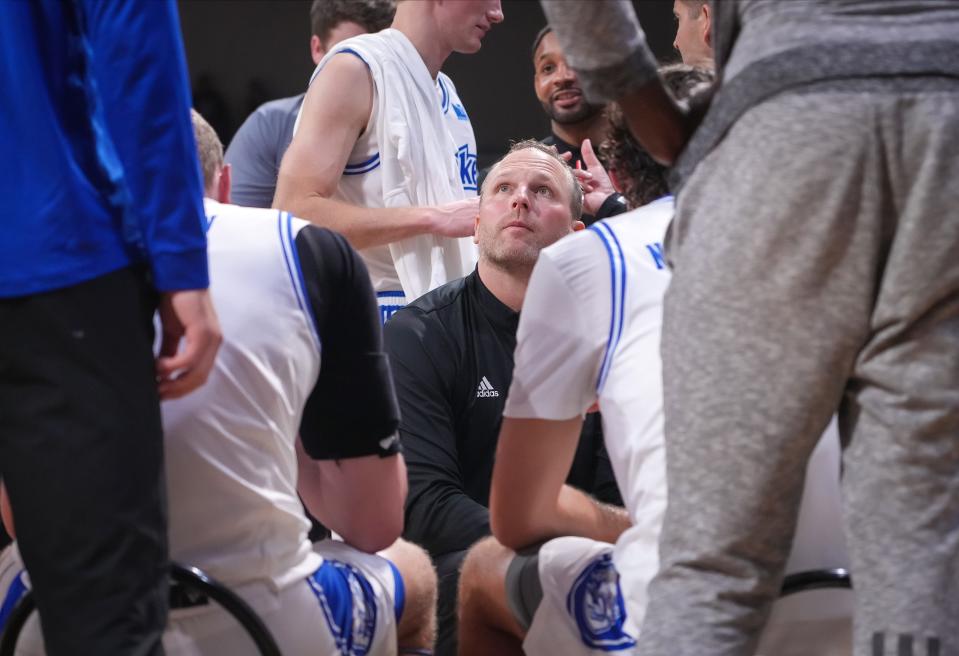 Drake basketball coach Darian DeVries has sent the Bulldogs to the NCAA Tournament in two of the last three seasons.