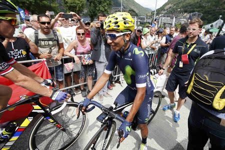 FILE PHOTO: Cycling - Tour de France cycling race - The 197 km (122.4 miles) Stage 10 from Escaldes-Engordany, Andorra to Revel, France - 12/07/2016 - Movistar Team rider Nairo Quintana of Colombia prepares for the start. REUTERS/Juan Medina Picture Supplied by Action Images