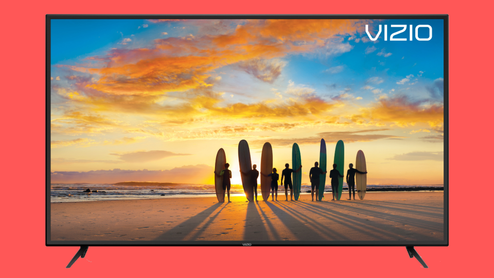Vizio 75-inch 4K TV on red background. (Photo: Walmart)
