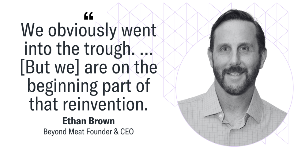 Beyond Meat CEO Ethan Brown acknowledged that the plant-based meat company has been battling weaker sentiment around its products.
