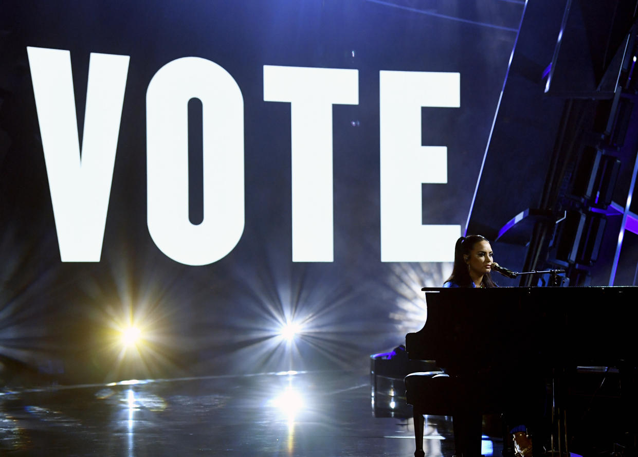 Demi Lovato performs  at the 2020 Billboard Music Awards. (Photo: Kevin Winter/BBMA2020/Getty Images for dcp)