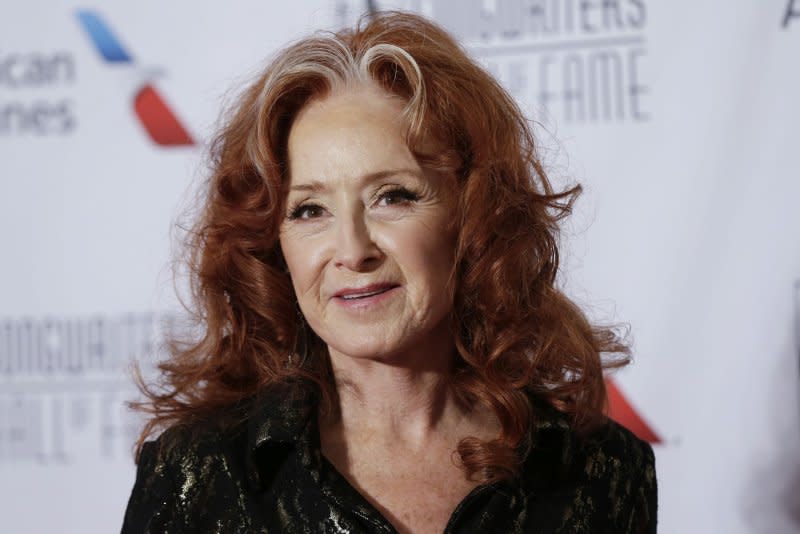 Bonnie Raitt arrives on the red carpet at the 2019 Songwriters Hall Of Fame at The New York Marriott Marquis on June 13 in New York City. The singer turns 74 on November 8. File Photo by John Angelillo/UPI