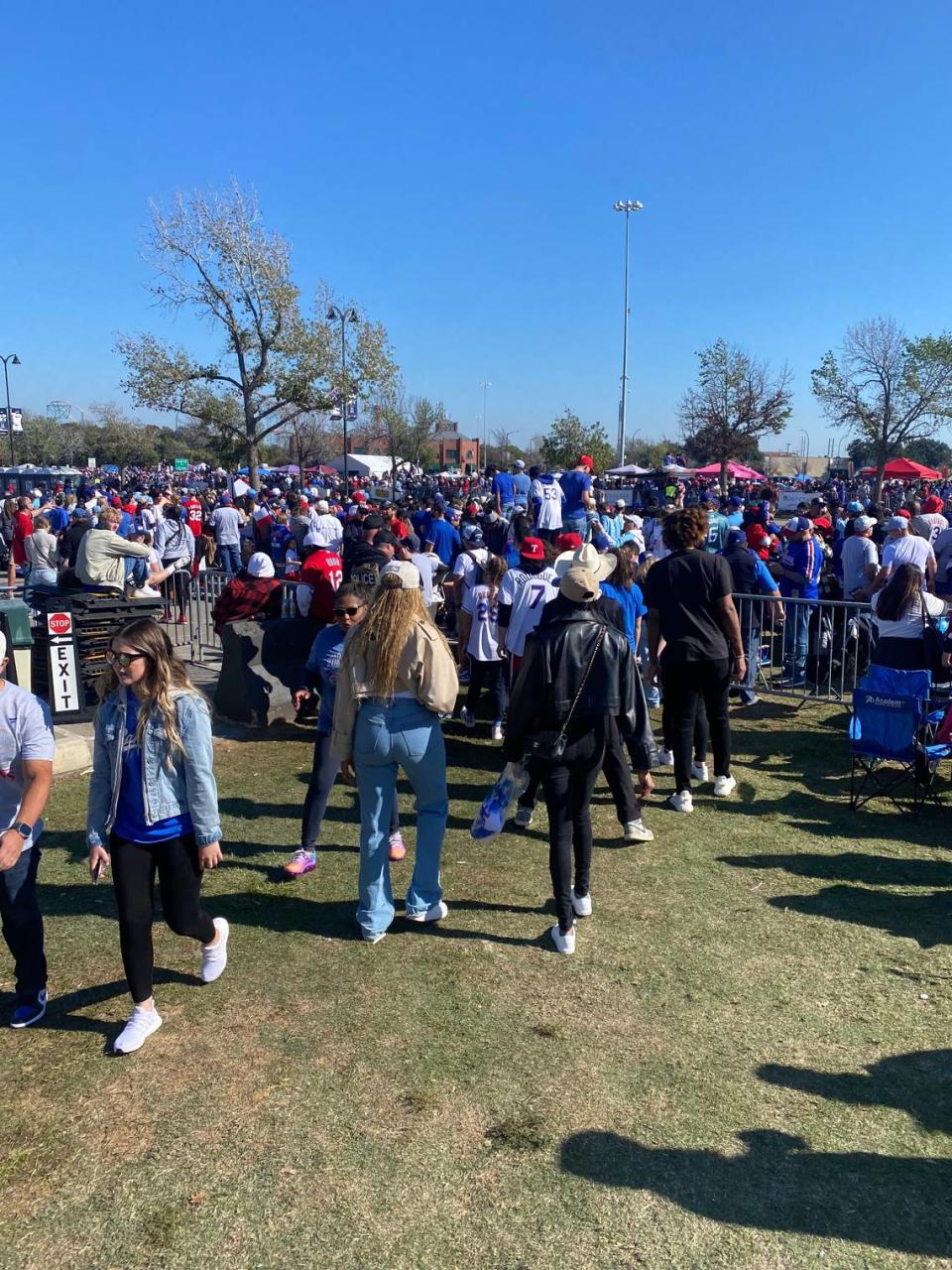 Throngs of Rangers fans attended the World Series victory parade outside Globe Life Field on Friday, Nov. 3, 2023.