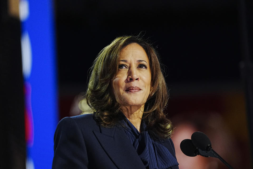 CHICAGO, ILLINOIS - AUGUST 22: Vice President Kamala Harris steps on stage to speak on day 4 of the Democratic National Convention at the United Center on August 22, 2024 in Chicago, Ill. (Photo by Melina Mara/The Washington Post via Getty Images)