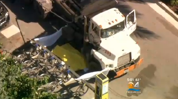 Tourist killed by garbage truck at Miami beach