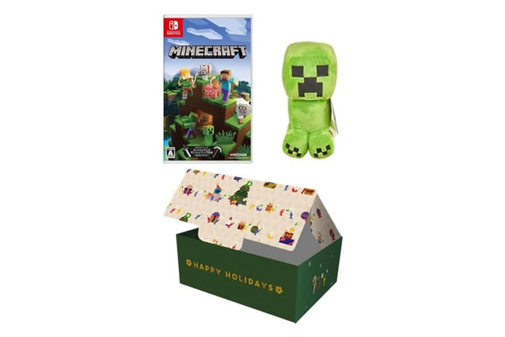 Minecraft para Switch con un peluche de Creeper