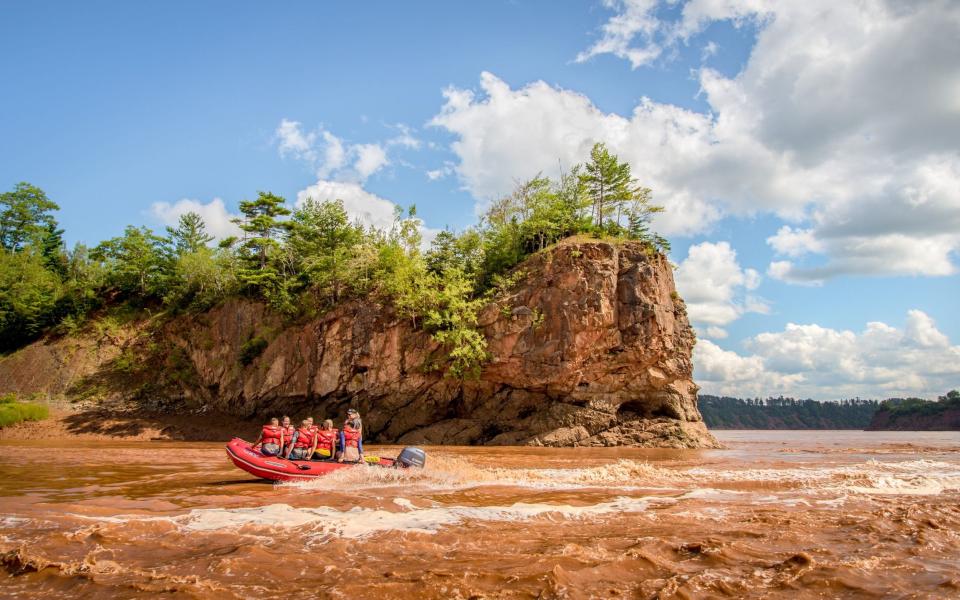 Tidal hole rafting is a very popular activity in Nova Scotia