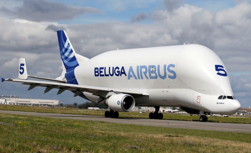 FILE PHOTO: A Beluga transport plane belonging to Airbus is pictured in Colomiers near Toulouse, France
