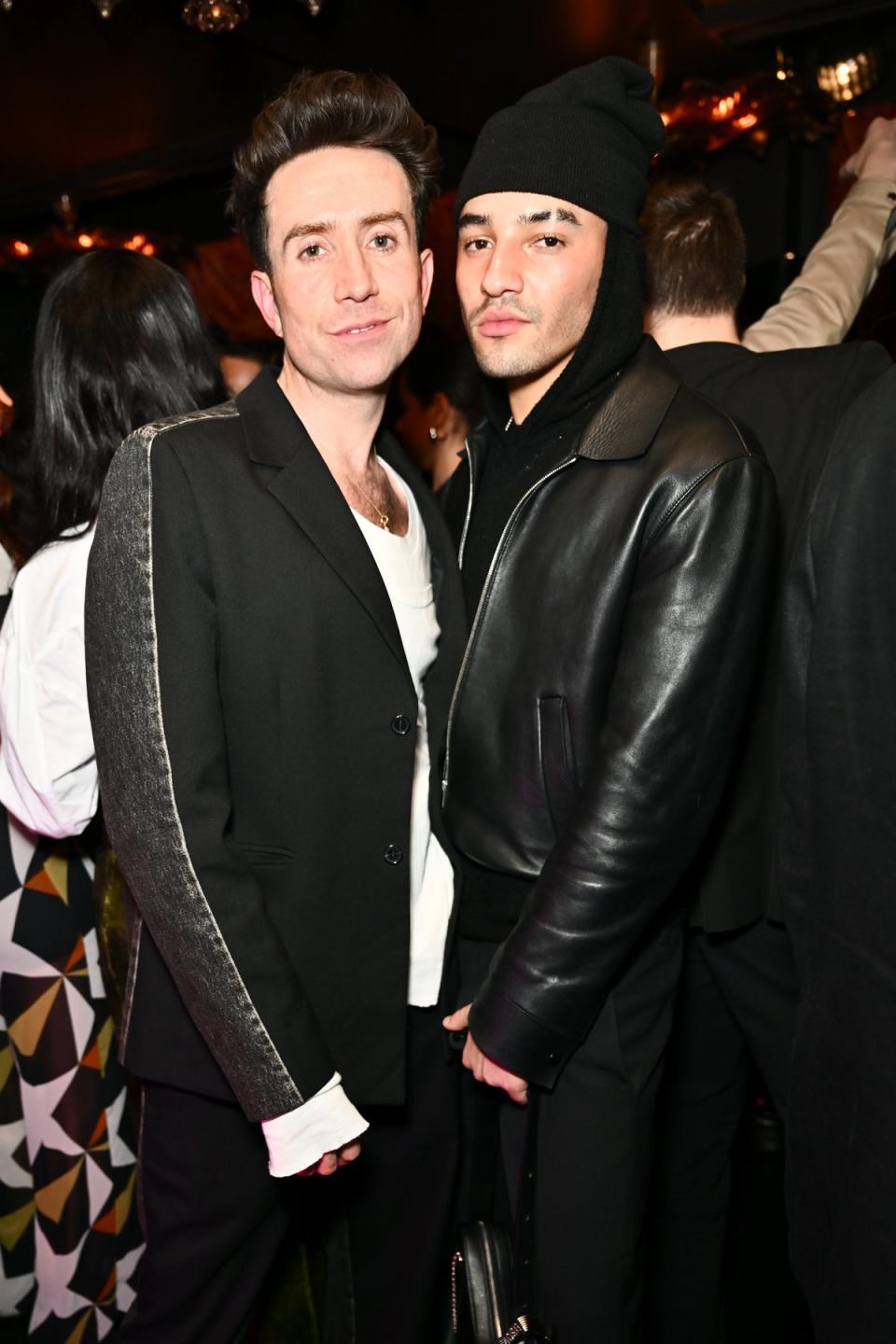 Nick Grimshaw and Meshach Henry at the Warner Music & Cîroc Vodka Brit awards after party at NoMad London, 2024 (Jed Cullen for Dave Benett)