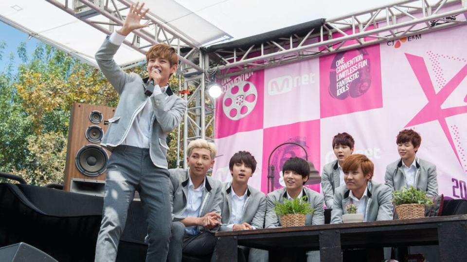 BTS at KCON Los Angeles music festival in 2014 (Getty Images)