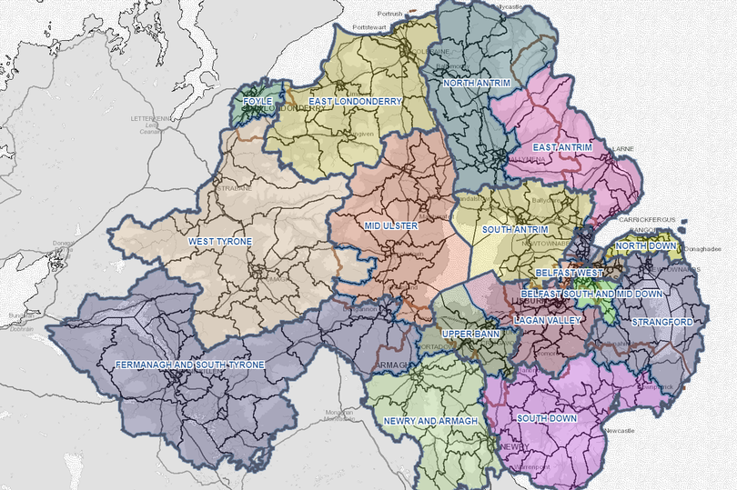 The new constituency map of Northern Ireland